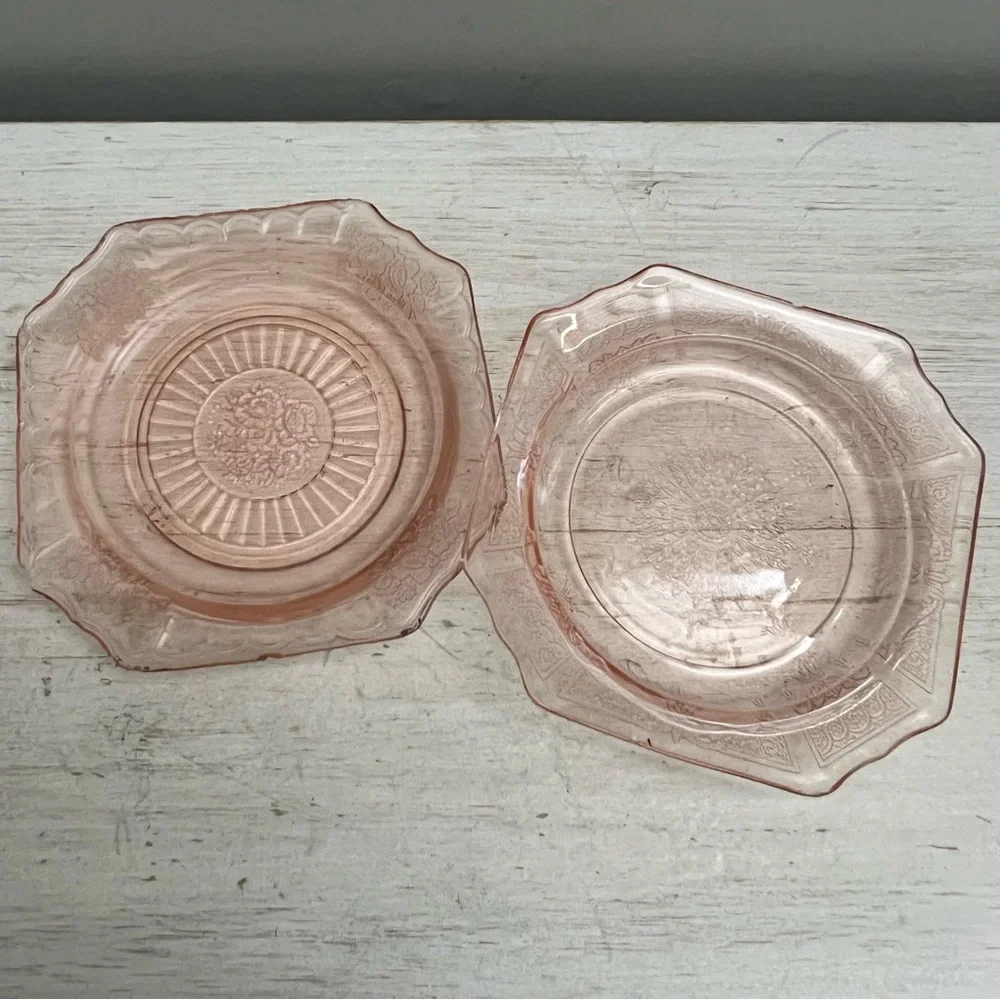Vintage Pink Depression Glass Small Salad Plates/Dishes Mayfair and Princess - Picture 9 of 16